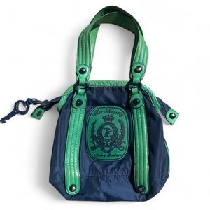 Juicy Couture Navy and Green Shoulder Bag